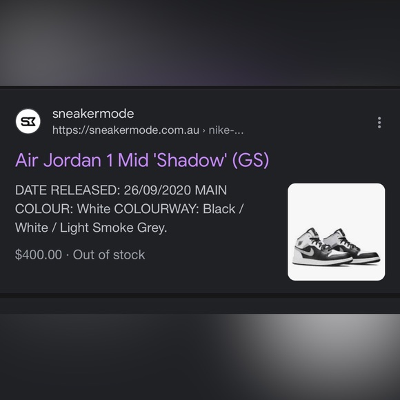 Air Jordan 1 mid ‘shadow’ GS - Picture 2 of 5